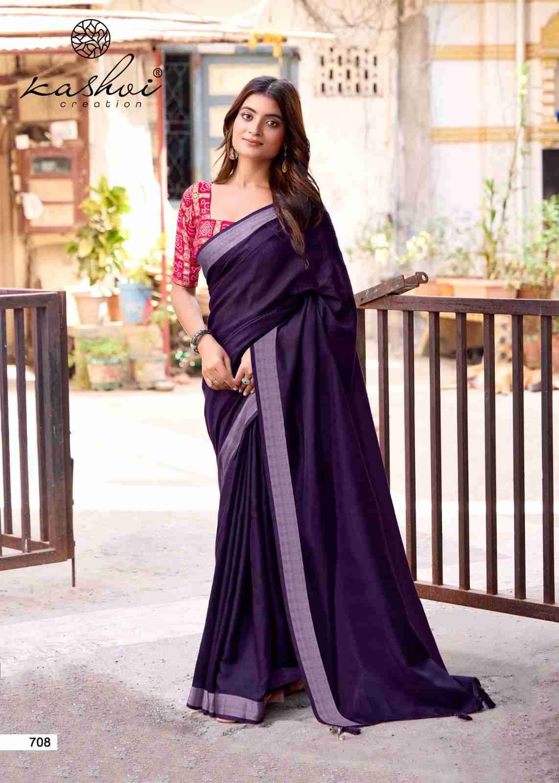 Abhilasha Vol-7 By Kashvi Creation 701 To 708 Series Indian Traditional Wear Collection Beautiful Stylish Fancy Colorful Party Wear & Occasional Wear Linen Silk Sarees At Wholesale Price