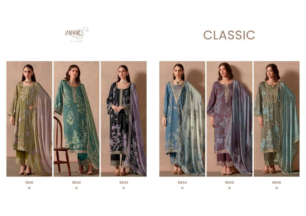 Classic By Kimora Fashion 9841 To 9846 Series Designer Festive Suits Collection Beautiful Stylish Fancy Colorful Party Wear & Occasional Wear Pure Muslin Dresses At Wholesale Price