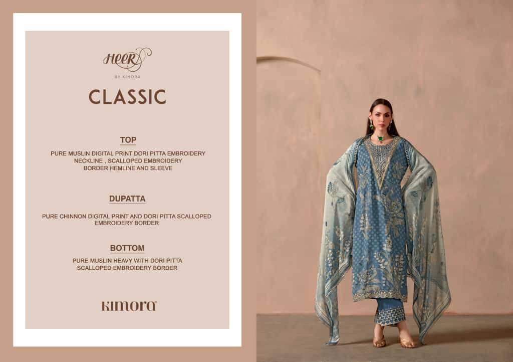 Classic By Kimora Fashion 9841 To 9846 Series Designer Festive Suits Collection Beautiful Stylish Fancy Colorful Party Wear & Occasional Wear Pure Muslin Dresses At Wholesale Price