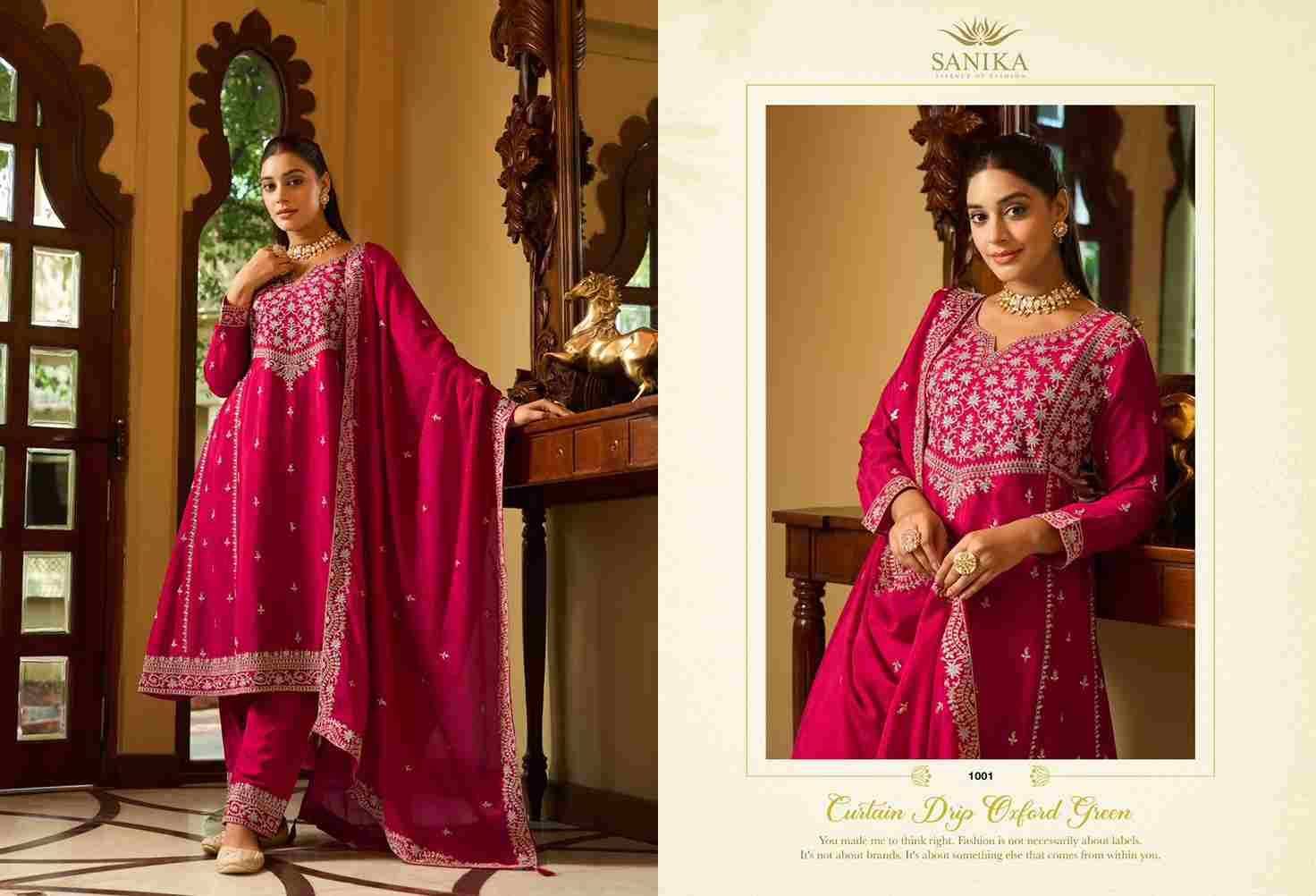 Aarini By Sanika 1001 To 1004 Series Beautiful Suits Stylish Fancy Colorful Party Wear & Occasional Wear Premium Chinnon Silk Dresses At Wholesale Price