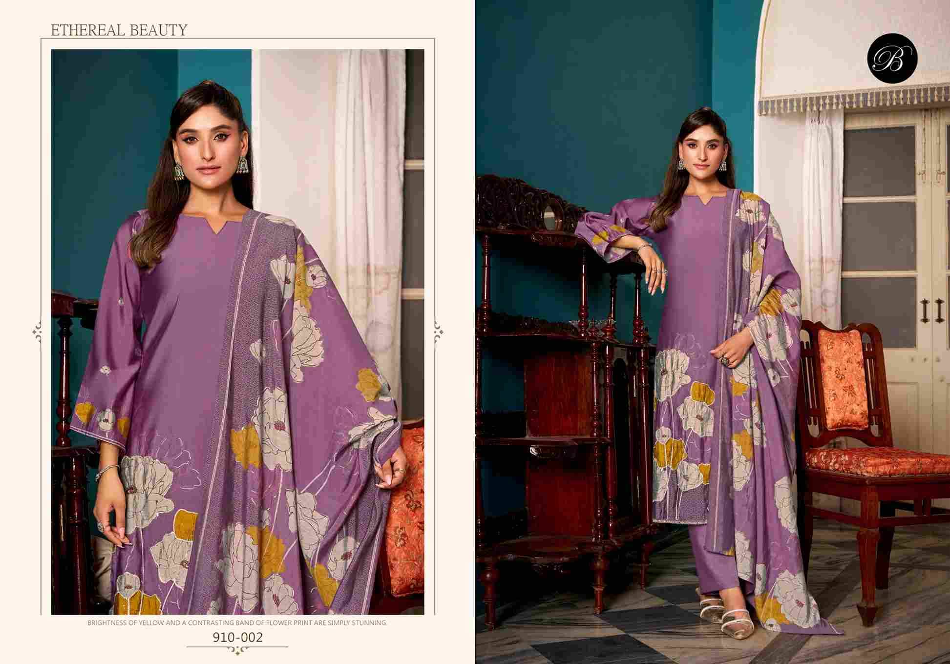 Betaab By Belliza 910-001 To 910-006 Series Beautiful Festive Suits Stylish Fancy Colorful Casual Wear & Ethnic Wear Pure Modal Viscose Muslin Print Dresses At Wholesale Price