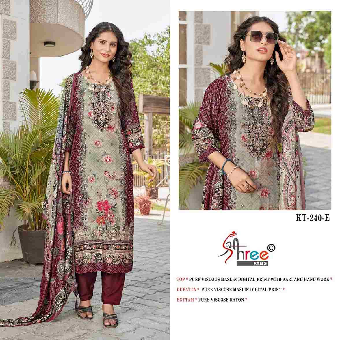 Shree Fabs Hit Design KT-240 Colours By Shree Fabs KT-240-D To KT-240-G Series Designer Pakistani Suits Beautiful Fancy Stylish Colorful Party Wear & Occasional Wear Pure Viscose Muslin Embroidery Dresses At Wholesale Price