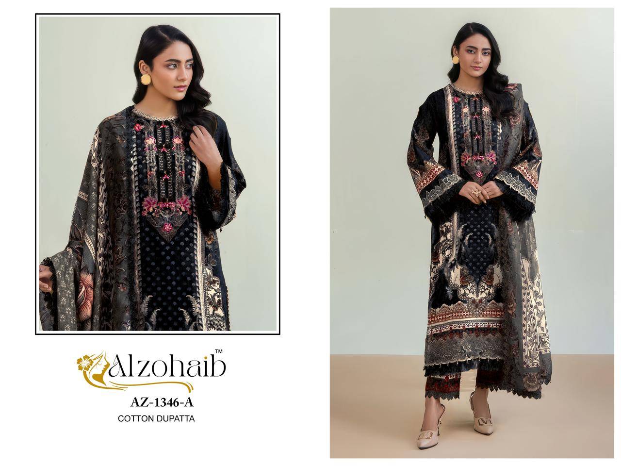 Aalsha Vol-1 By Alzohaib Series Beautiful Pakistani Suits Stylish Fancy Colorful Party Wear & Occasional Wear Pure Cotton Print Dresses At Wholesale Price