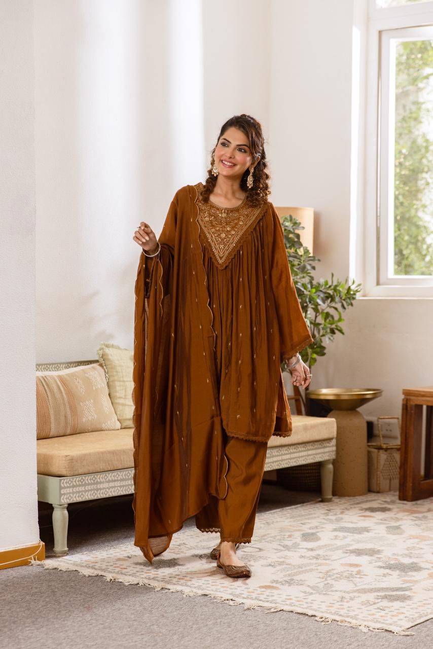 K-419 Vol-2 By Fashid Wholesale 01 To 03 Series Beautiful Suits Stylish Fancy Colorful Party Wear & Occasional Wear Mal Chanderi Dresses At Wholesale Price