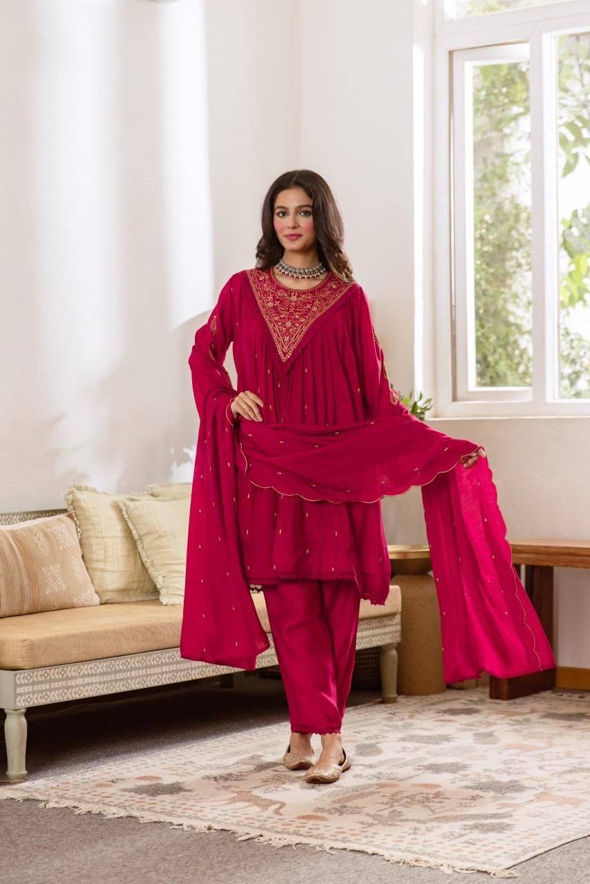 K-419 Vol-2 By Fashid Wholesale 01 To 03 Series Beautiful Suits Stylish Fancy Colorful Party Wear & Occasional Wear Mal Chanderi Dresses At Wholesale Price