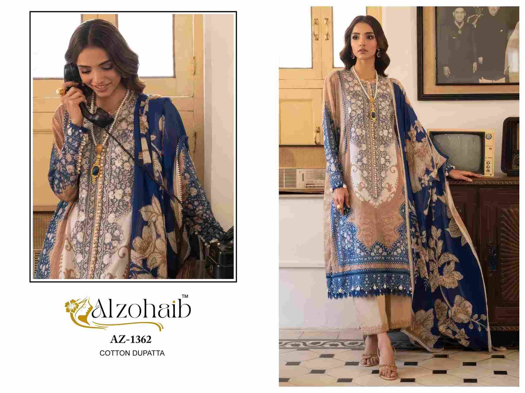 Alzohaib Hit Design 1361 By Alzohaib 1361 To 1362 Series Beautiful Pakistani Suits Stylish Fancy Colorful Party Wear & Occasional Wear Pure Cotton Dresses At Wholesale Price