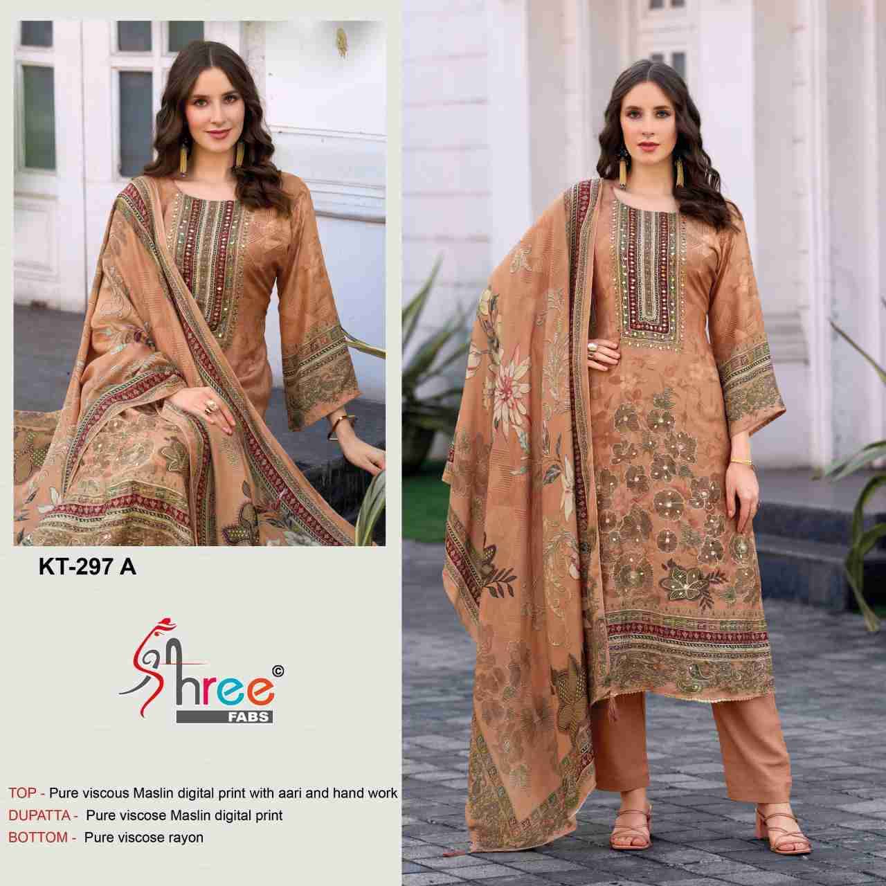 Shree Fabs Hit Design KT-297 Colours By Shree Fabs KT-297-A To KT-297-D Series Designer Pakistani Suits Beautiful Fancy Stylish Colorful Party Wear & Occasional Wear Pure Viscose Muslin Print Dresses At Wholesale Price