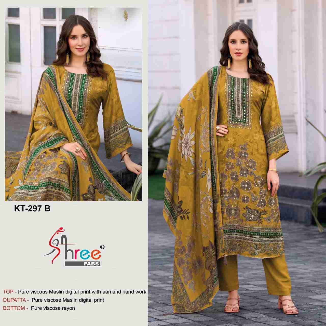 Shree Fabs Hit Design KT-297 Colours By Shree Fabs KT-297-A To KT-297-D Series Designer Pakistani Suits Beautiful Fancy Stylish Colorful Party Wear & Occasional Wear Pure Viscose Muslin Print Dresses At Wholesale Price