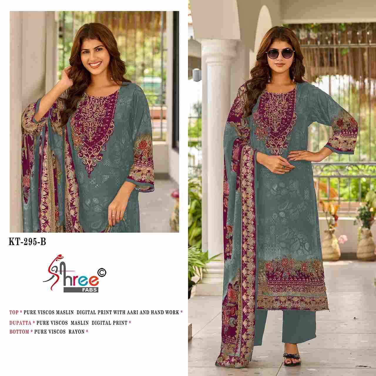 Shree Fabs Hit Design KT-295 Colours By Shree Fabs KT-295-A To KT-295-D Series Designer Pakistani Suits Beautiful Fancy Stylish Colorful Party Wear & Occasional Wear Pure Viscose Muslin Print Dresses At Wholesale Price