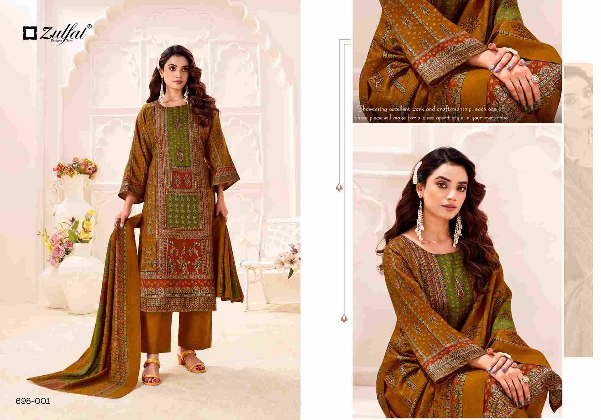Toosh By Zulfat 698-001 To 698-004 Series Beautiful Festive Suits Stylish Fancy Colorful Casual Wear & Ethnic Wear Pure Pashmina Dresses At Wholesale Price