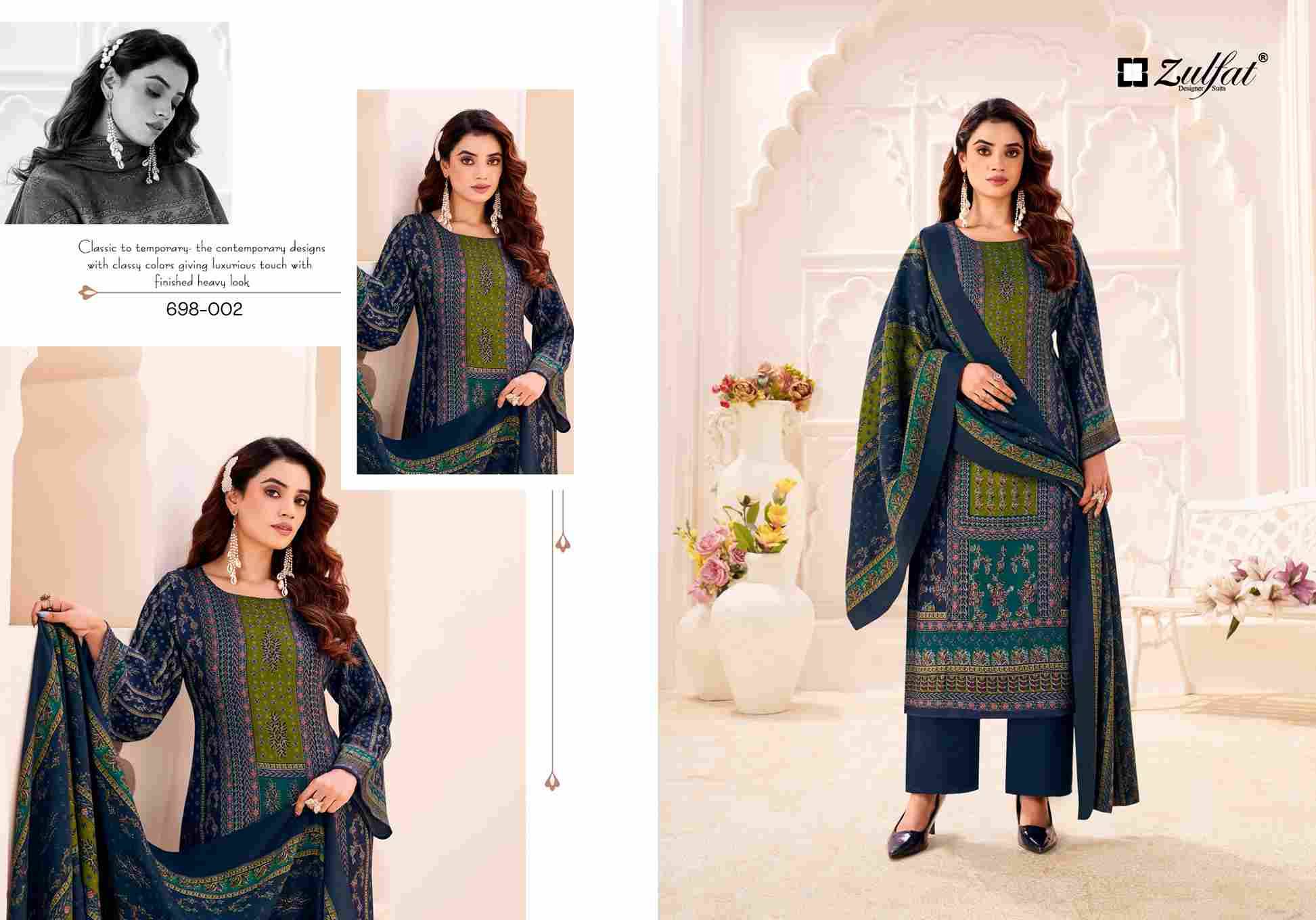 Toosh By Zulfat 698-001 To 698-004 Series Beautiful Festive Suits Stylish Fancy Colorful Casual Wear & Ethnic Wear Pure Pashmina Dresses At Wholesale Price
