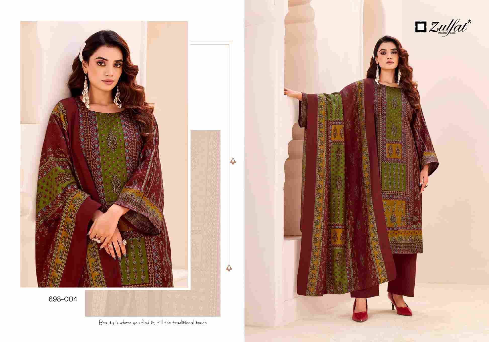 Toosh By Zulfat 698-001 To 698-004 Series Beautiful Festive Suits Stylish Fancy Colorful Casual Wear & Ethnic Wear Pure Pashmina Dresses At Wholesale Price