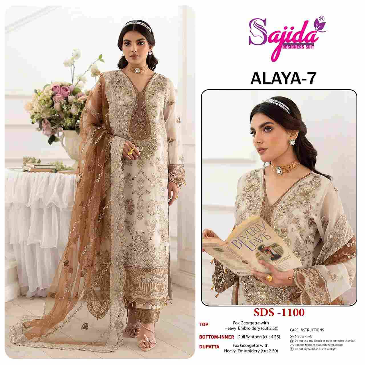 Anaya Vol-7 By Sajida Designer Suit 1100 To 1102 Series Designer Pakistani Suits Beautiful Fancy Stylish Colorful Party Wear & Occasional Wear Faux Georgette With Embroidery Dresses At Wholesale Price