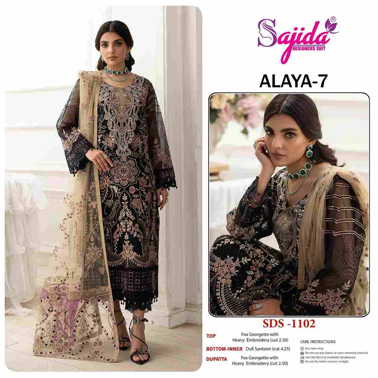 Anaya Vol-7 By Sajida Designer Suit 1100 To 1102 Series Designer Pakistani Suits Beautiful Fancy Stylish Colorful Party Wear & Occasional Wear Faux Georgette With Embroidery Dresses At Wholesale Price
