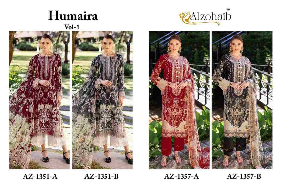Humaira Vol-1 By Alzohaib Series Beautiful Pakistani Suits Stylish Fancy Colorful Party Wear & Occasional Wear Pure Cotton Print Dresses At Wholesale Price