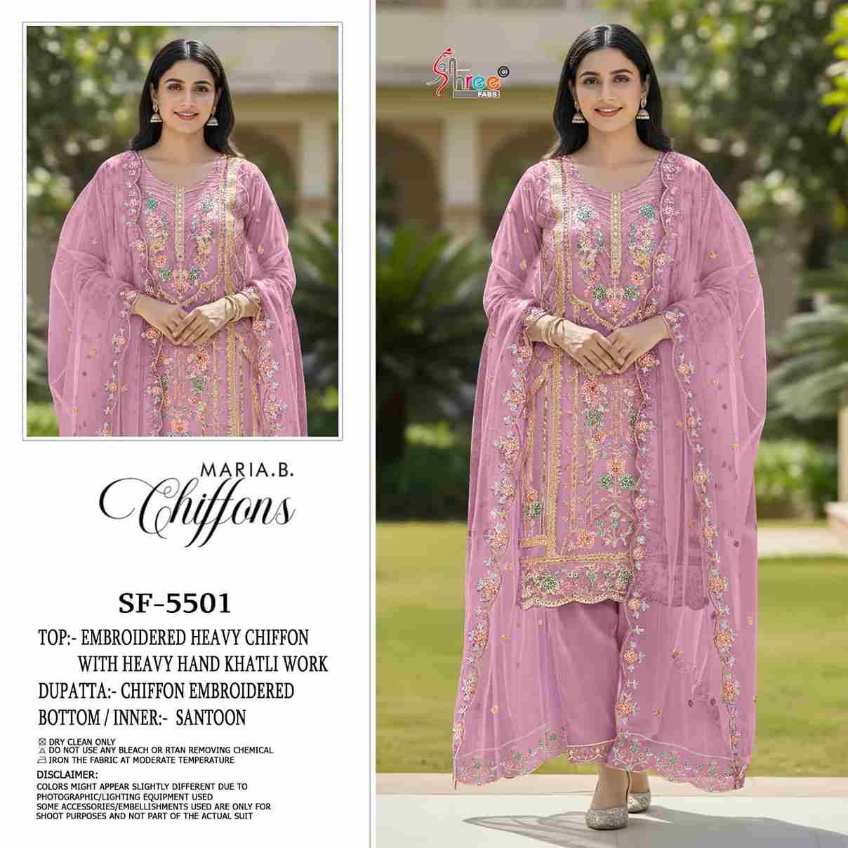 Shree Fabs Hit Design SF-5501 Colours By Shree Fabs SF-5501-A To SF-5501-D Series Beautiful Stylish Pakistani Suits Fancy Colorful Casual Wear & Ethnic Wear & Ready To Wear Chiffon Embroidery Dresses At Wholesale Price