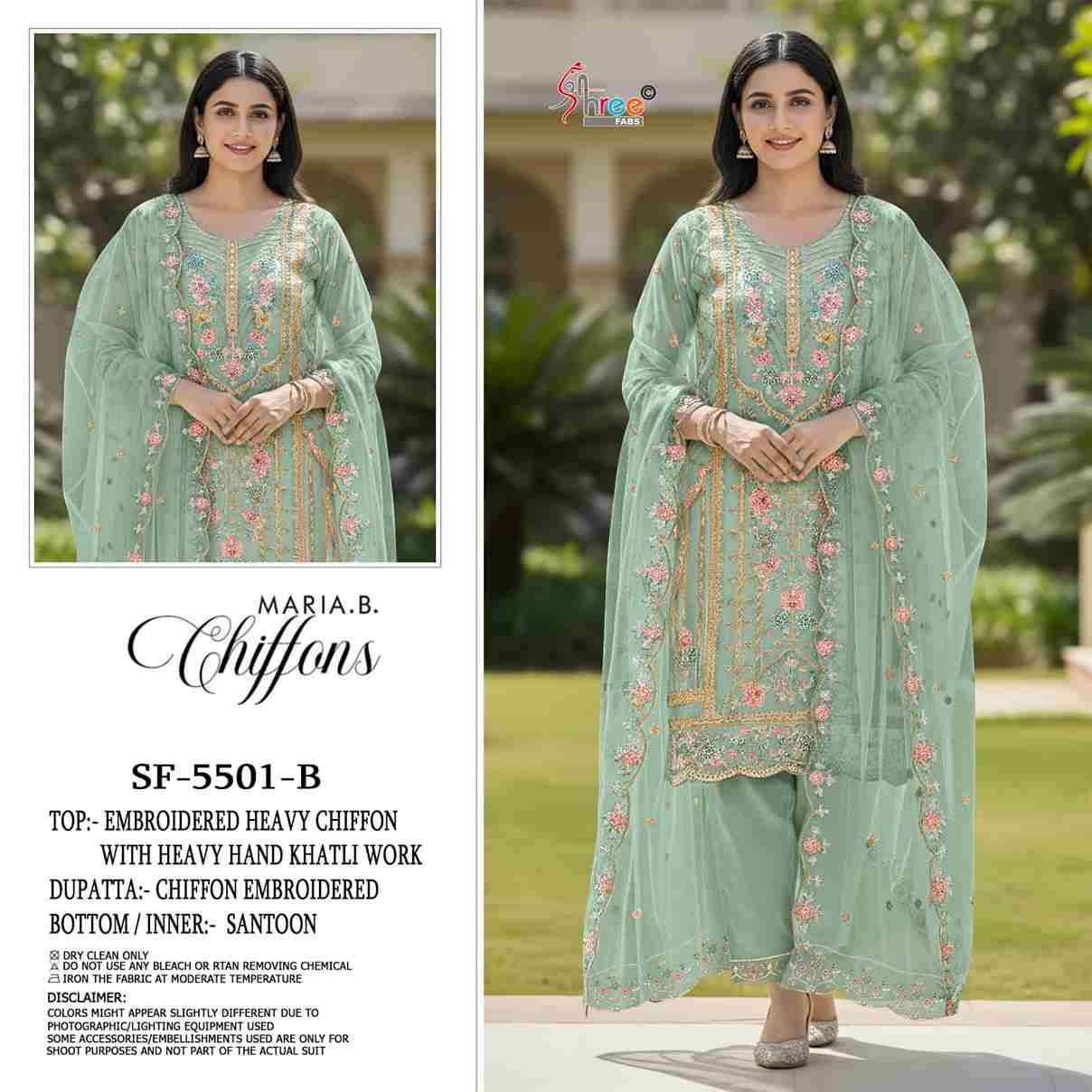 Shree Fabs Hit Design SF-5501 Colours By Shree Fabs SF-5501-A To SF-5501-D Series Beautiful Stylish Pakistani Suits Fancy Colorful Casual Wear & Ethnic Wear & Ready To Wear Chiffon Embroidery Dresses At Wholesale Price