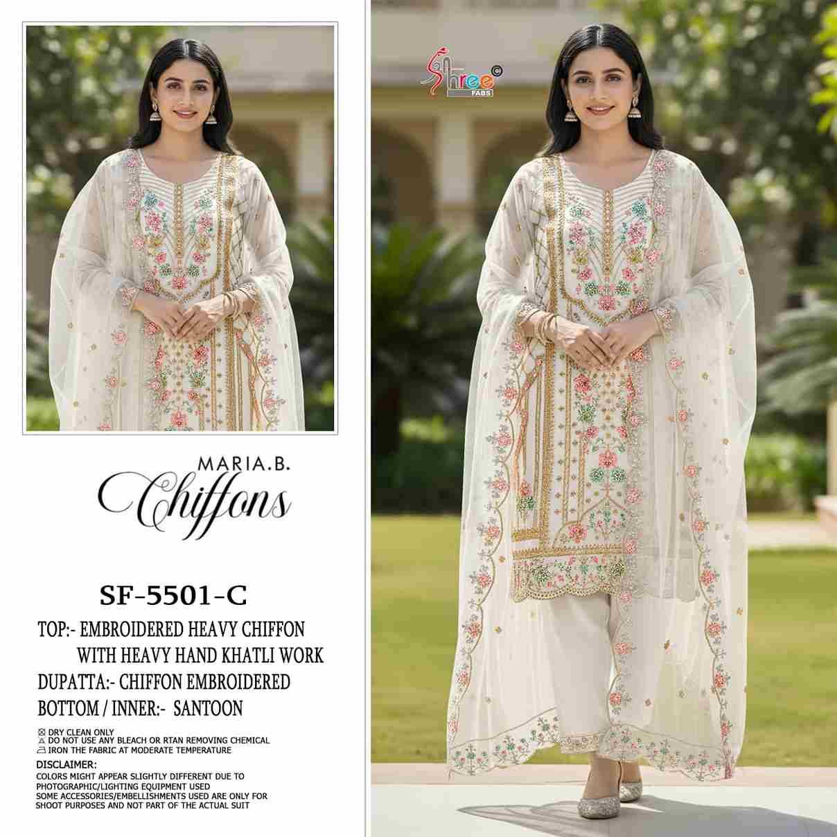 Shree Fabs Hit Design SF-5501 Colours By Shree Fabs SF-5501-A To SF-5501-D Series Beautiful Stylish Pakistani Suits Fancy Colorful Casual Wear & Ethnic Wear & Ready To Wear Chiffon Embroidery Dresses At Wholesale Price