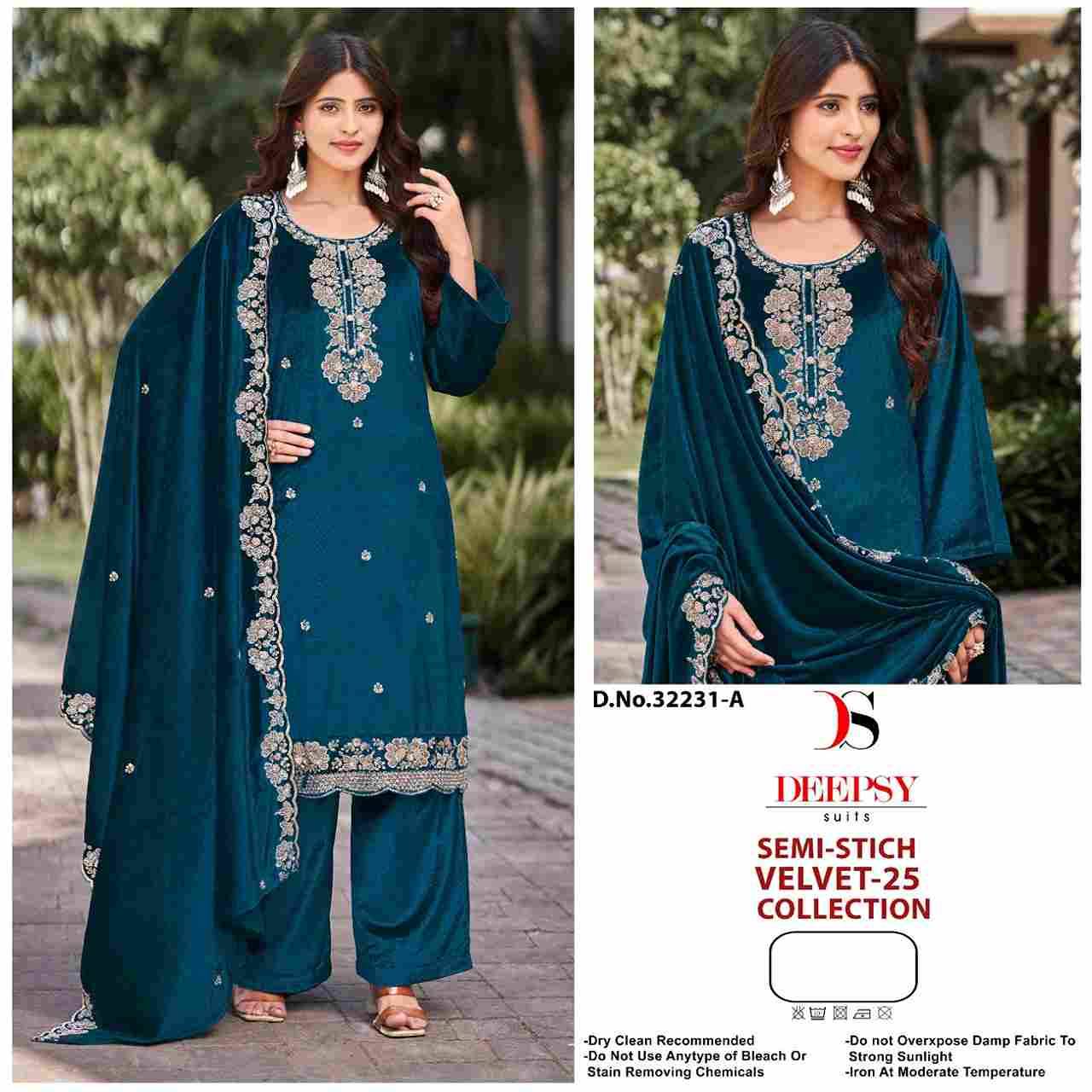 Velvet 32231 Colours By Deepsy Suits 32231-A To 32231-D Series Beautiful Stylish Pakistani Suits Fancy Colorful Casual Wear & Ethnic Wear & Ready To Wear Heavy Velvet Embroidery Dresses At Wholesale Price