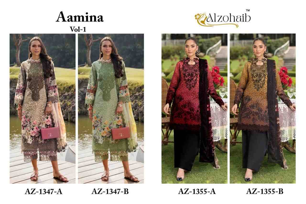 Aamina Vol-1 By Alzohaib Series Beautiful Pakistani Suits Stylish Fancy Colorful Party Wear & Occasional Wear Pure Cotton Print Dresses At Wholesale Price