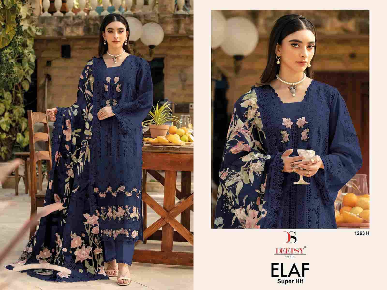 Elaf 1263 Colours Vol-2 By Deepsy Suits 1263-E To 1263-H Series Designer Pakistani Suits Beautiful Fancy Stylish Colorful Party Wear & Occasional Wear Pure Cotton Dresses At Wholesale Price
