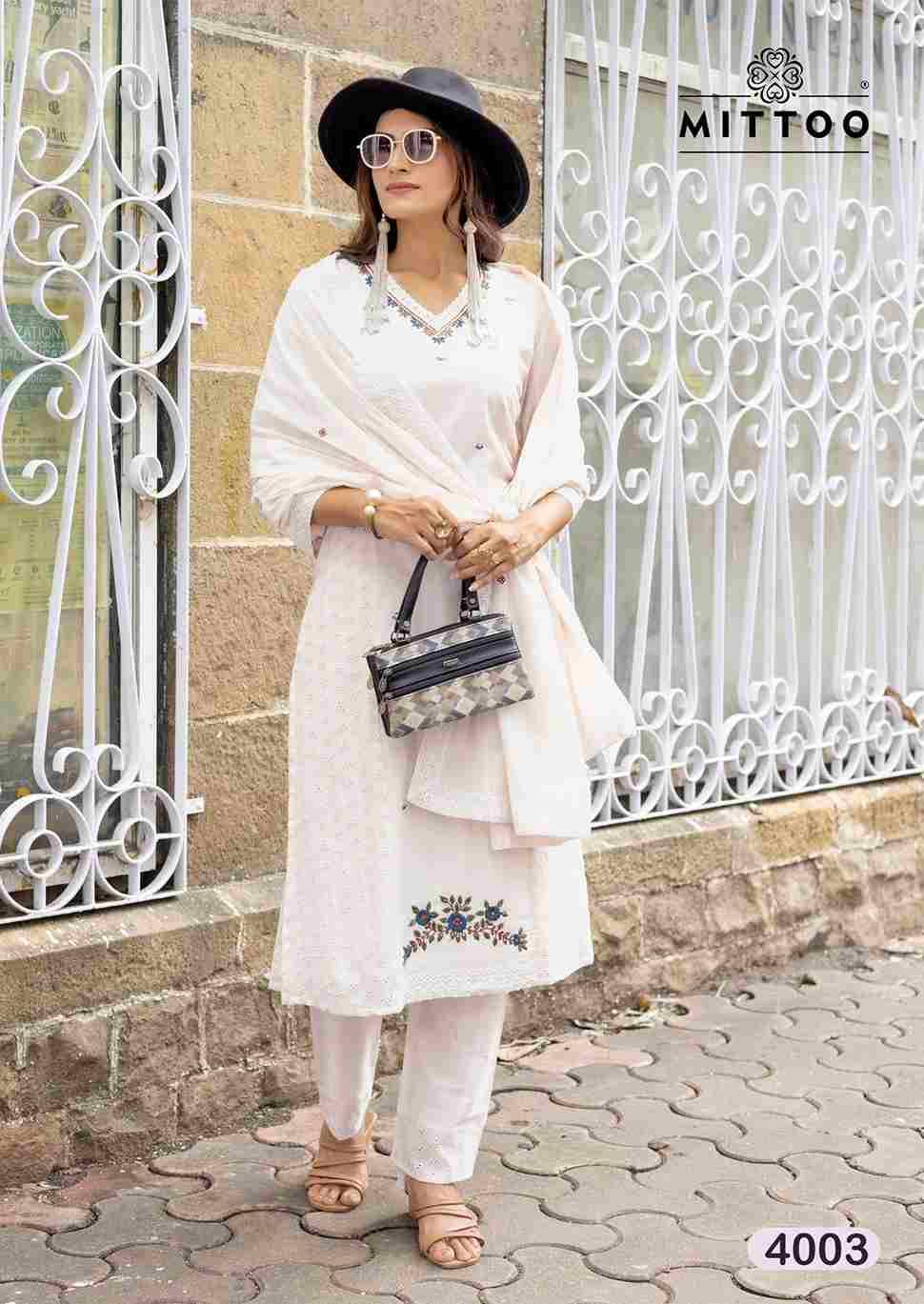 Dastoor By Mittoo 4001 To 4004 Series Designer Festive Suits Beautiful Stylish Fancy Colorful Party Wear & Occasional Wear Cotton Dresses At Wholesale Price