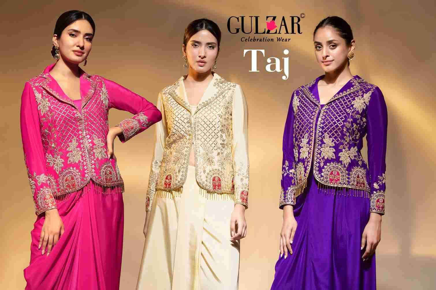 Taj By Gulzar 2861 To 2863 Series Designer Stylish Fancy Colorful Beautiful Party Wear & Ethnic Wear Collection Crepe Tops With Bottom At Wholesale Price