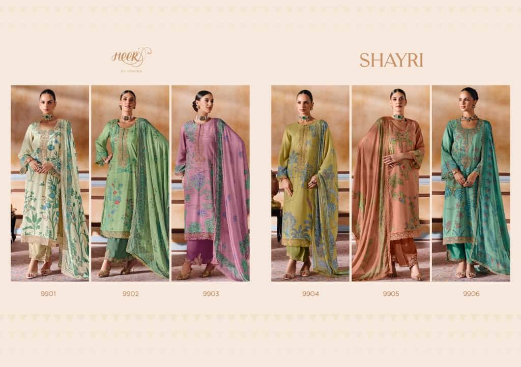 Shayri By Kimora Fashion 9901 To 9906 Series Designer Festive Suits Collection Beautiful Stylish Fancy Colorful Party Wear & Occasional Wear Pure Muslin Dresses At Wholesale Price
