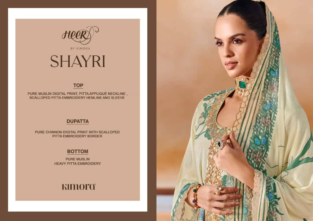 Shayri By Kimora Fashion 9901 To 9906 Series Designer Festive Suits Collection Beautiful Stylish Fancy Colorful Party Wear & Occasional Wear Pure Muslin Dresses At Wholesale Price