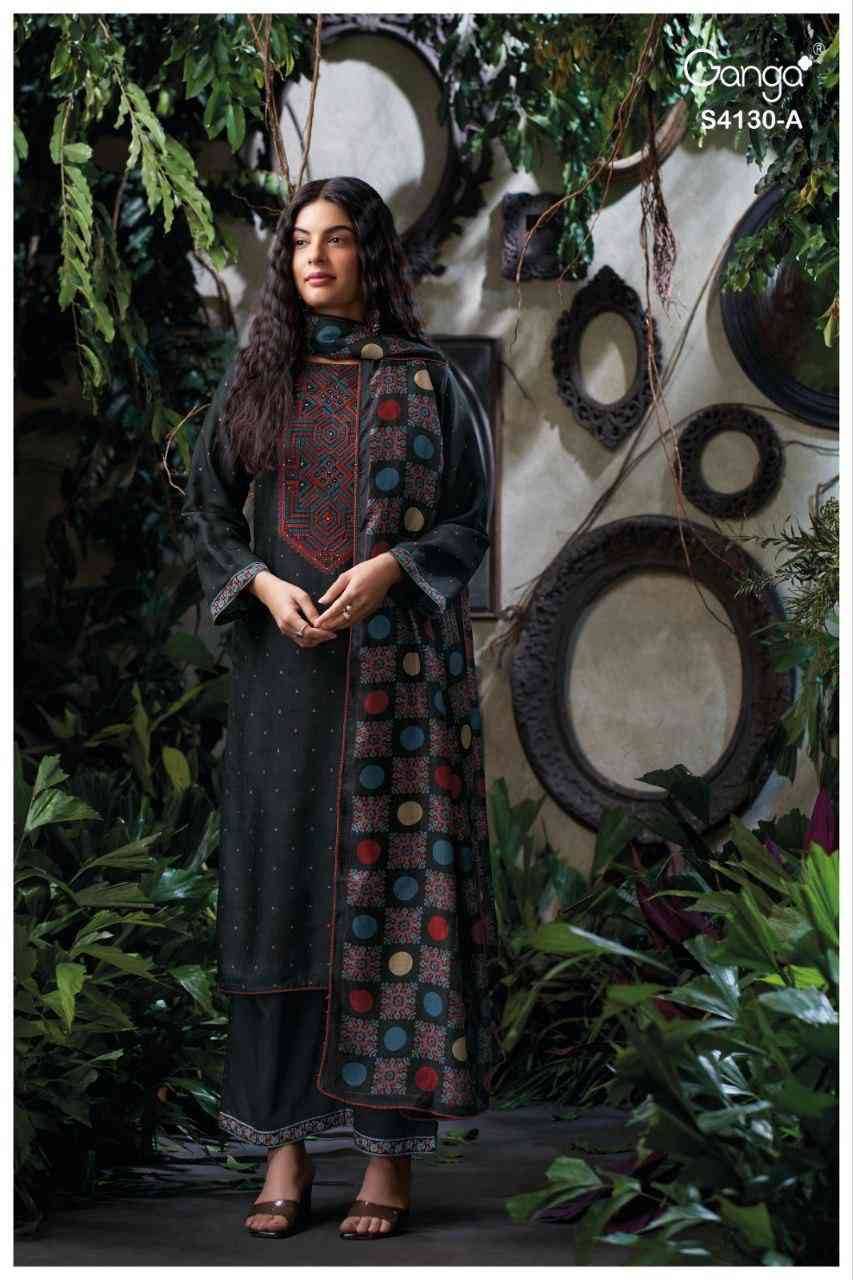 Ileana-4130 By Ganga Fashion 4130-A To 4130-D Series Beautiful Festive Suits Stylish Colorful Fancy Casual Wear & Ethnic Wear Premium Bemberg Silk Print Dresses At Wholesale Price