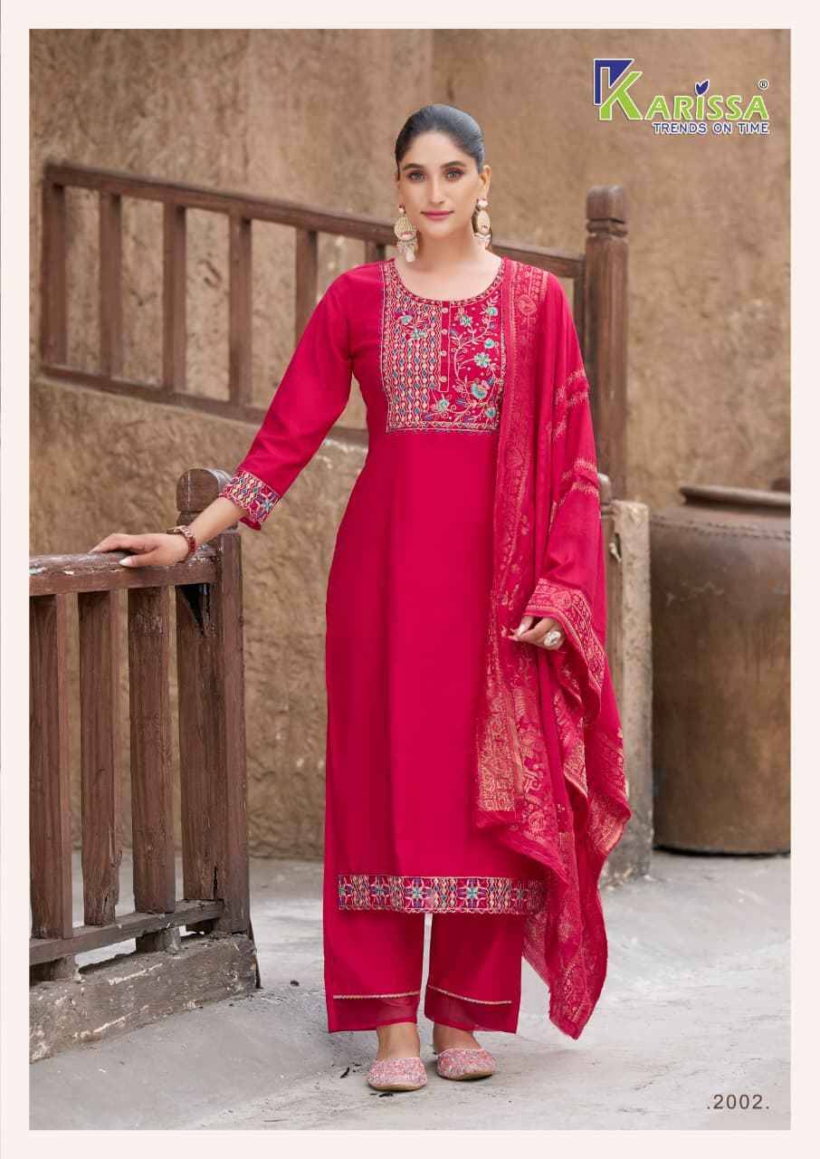 Riya Vol-2 By Karissa 2001 To 2004 Series Designer Festive Suits Collection Beautiful Stylish Fancy Colorful Party Wear & Occasional Wear Viscose Dresses At Wholesale Price