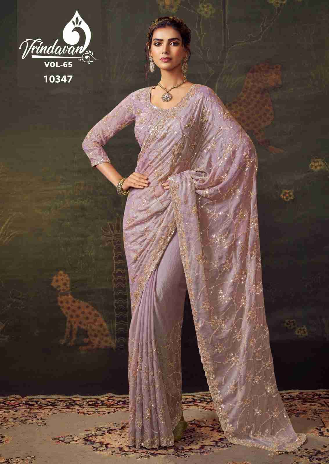 Vrindavan Vol-65 By Vrindavan 10347 To 10355 Series Indian Traditional Wear Collection Beautiful Stylish Fancy Colorful Party Wear & Occasional Wear Tissue Sarees At Wholesale Price