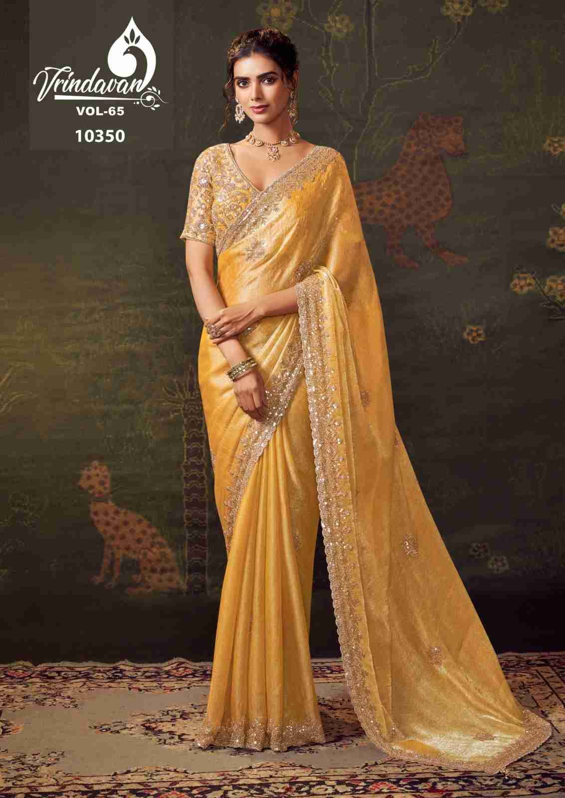 Vrindavan Vol-65 By Vrindavan 10347 To 10355 Series Indian Traditional Wear Collection Beautiful Stylish Fancy Colorful Party Wear & Occasional Wear Tissue Sarees At Wholesale Price