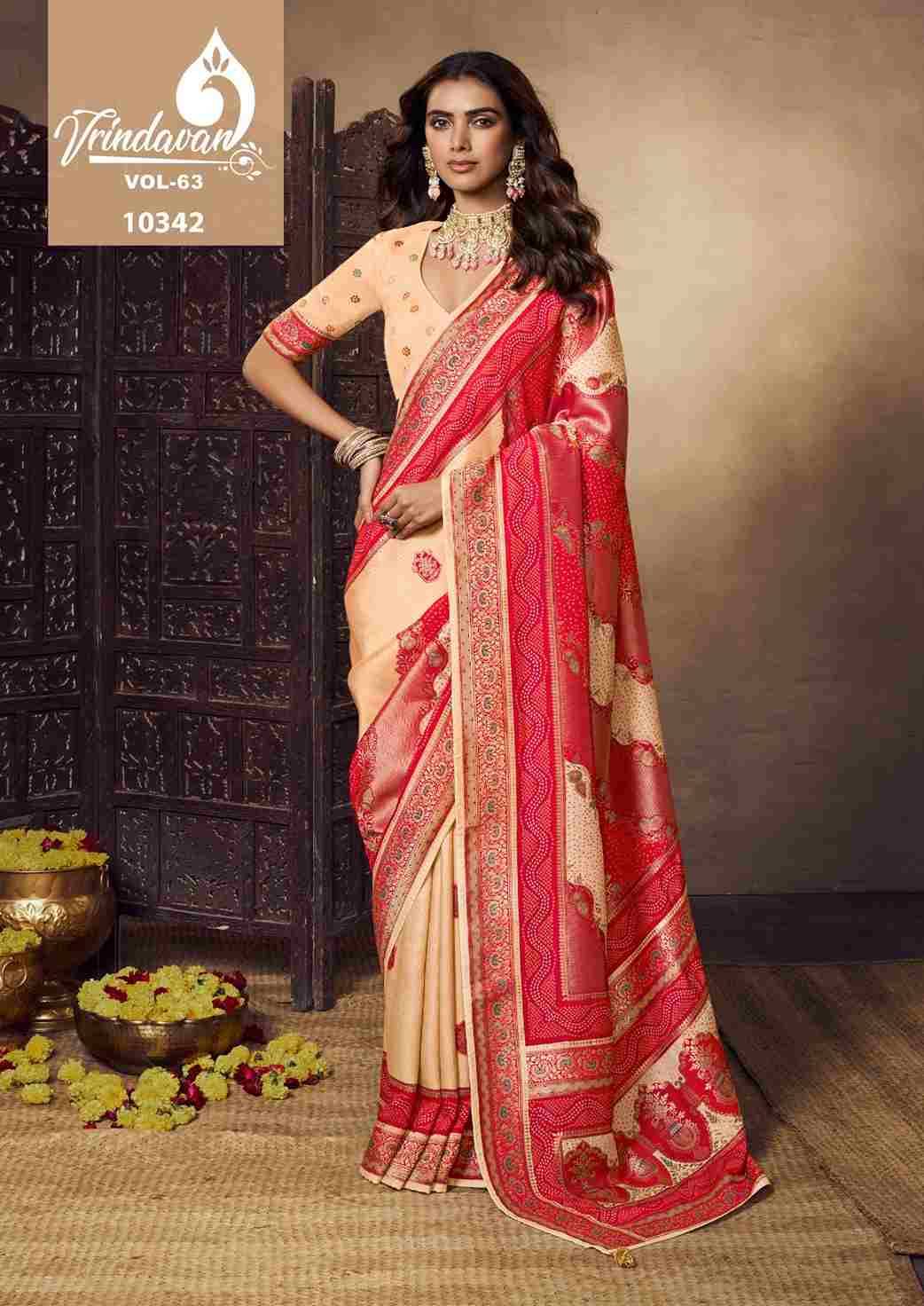 Vrindavan Vol-63 By Vrindavan 10341 To 10349 Series Indian Traditional Wear Collection Beautiful Stylish Fancy Colorful Party Wear & Occasional Wear Tissue Sarees At Wholesale Price