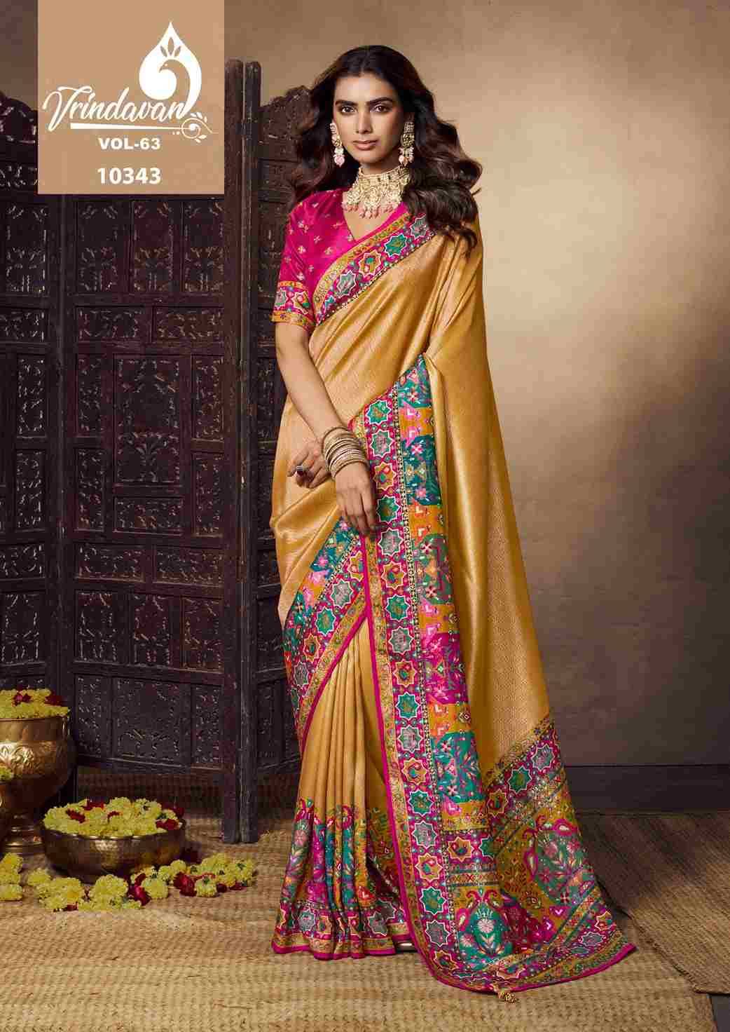 Vrindavan Vol-63 By Vrindavan 10341 To 10349 Series Indian Traditional Wear Collection Beautiful Stylish Fancy Colorful Party Wear & Occasional Wear Tissue Sarees At Wholesale Price