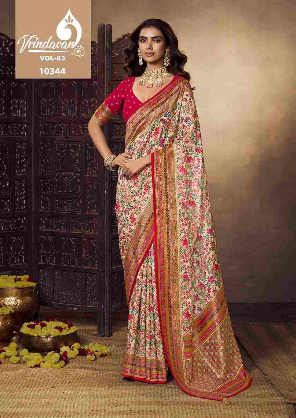 Vrindavan Vol-63 By Vrindavan 10341 To 10349 Series Indian Traditional Wear Collection Beautiful Stylish Fancy Colorful Party Wear & Occasional Wear Tissue Sarees At Wholesale Price