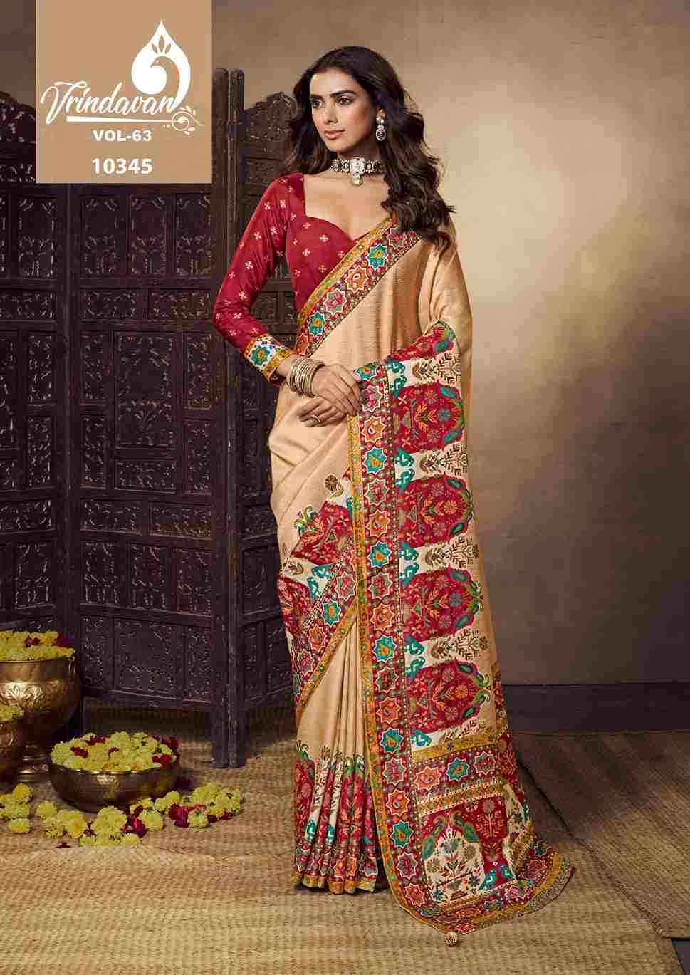 Vrindavan Vol-63 By Vrindavan 10341 To 10349 Series Indian Traditional Wear Collection Beautiful Stylish Fancy Colorful Party Wear & Occasional Wear Tissue Sarees At Wholesale Price