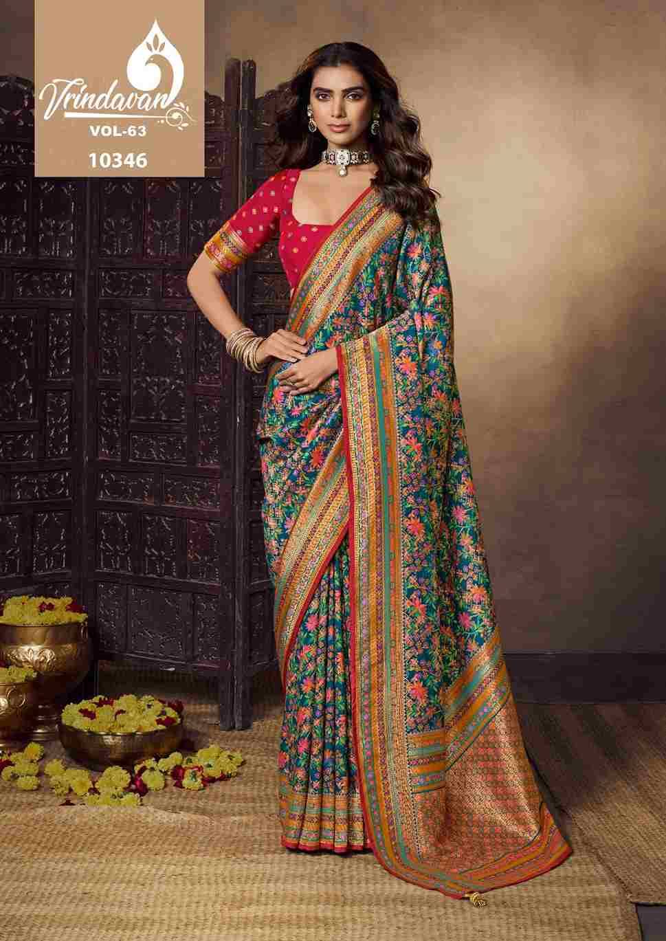 Vrindavan Vol-63 By Vrindavan 10341 To 10349 Series Indian Traditional Wear Collection Beautiful Stylish Fancy Colorful Party Wear & Occasional Wear Tissue Sarees At Wholesale Price