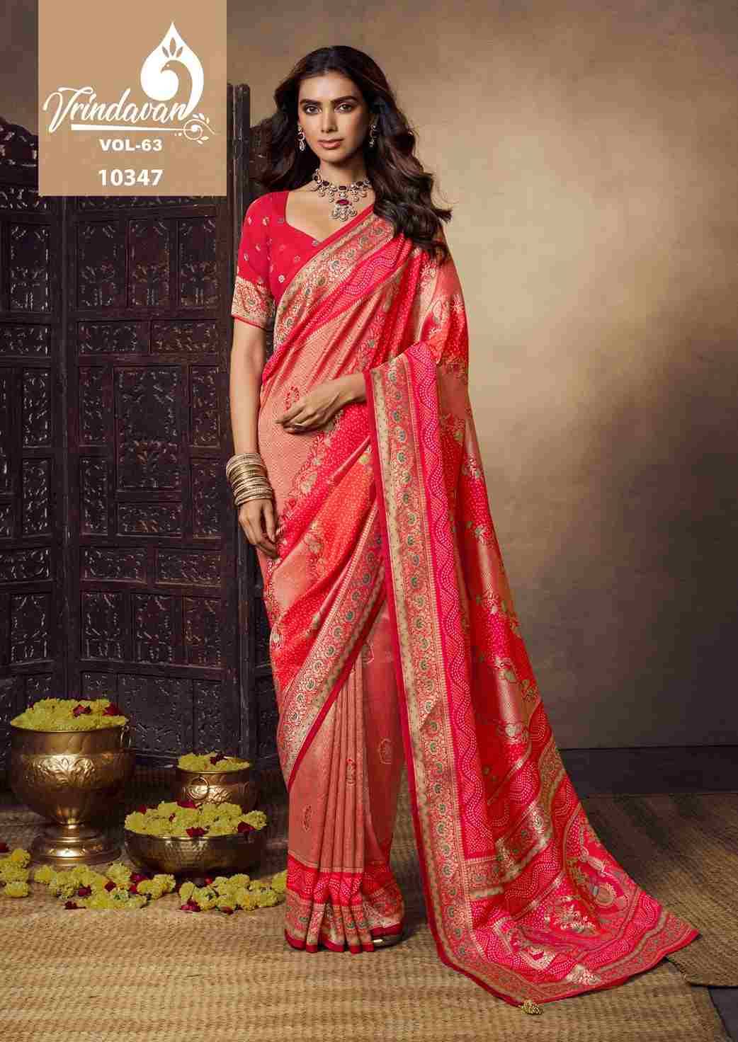 Vrindavan Vol-63 By Vrindavan 10341 To 10349 Series Indian Traditional Wear Collection Beautiful Stylish Fancy Colorful Party Wear & Occasional Wear Tissue Sarees At Wholesale Price