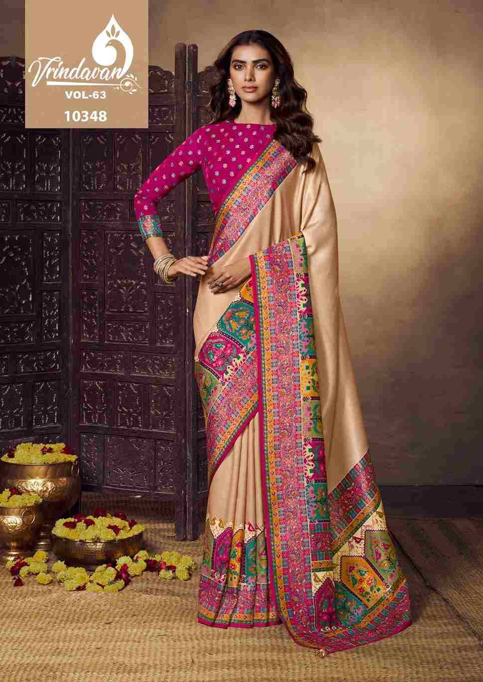 Vrindavan Vol-63 By Vrindavan 10341 To 10349 Series Indian Traditional Wear Collection Beautiful Stylish Fancy Colorful Party Wear & Occasional Wear Tissue Sarees At Wholesale Price