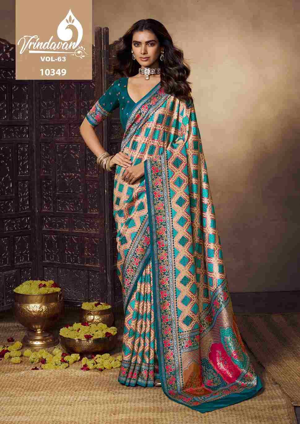 Vrindavan Vol-63 By Vrindavan 10341 To 10349 Series Indian Traditional Wear Collection Beautiful Stylish Fancy Colorful Party Wear & Occasional Wear Tissue Sarees At Wholesale Price
