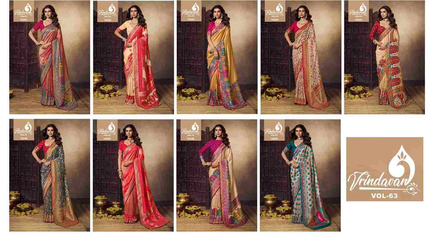 Vrindavan Vol-63 By Vrindavan 10341 To 10349 Series Indian Traditional Wear Collection Beautiful Stylish Fancy Colorful Party Wear & Occasional Wear Tissue Sarees At Wholesale Price
