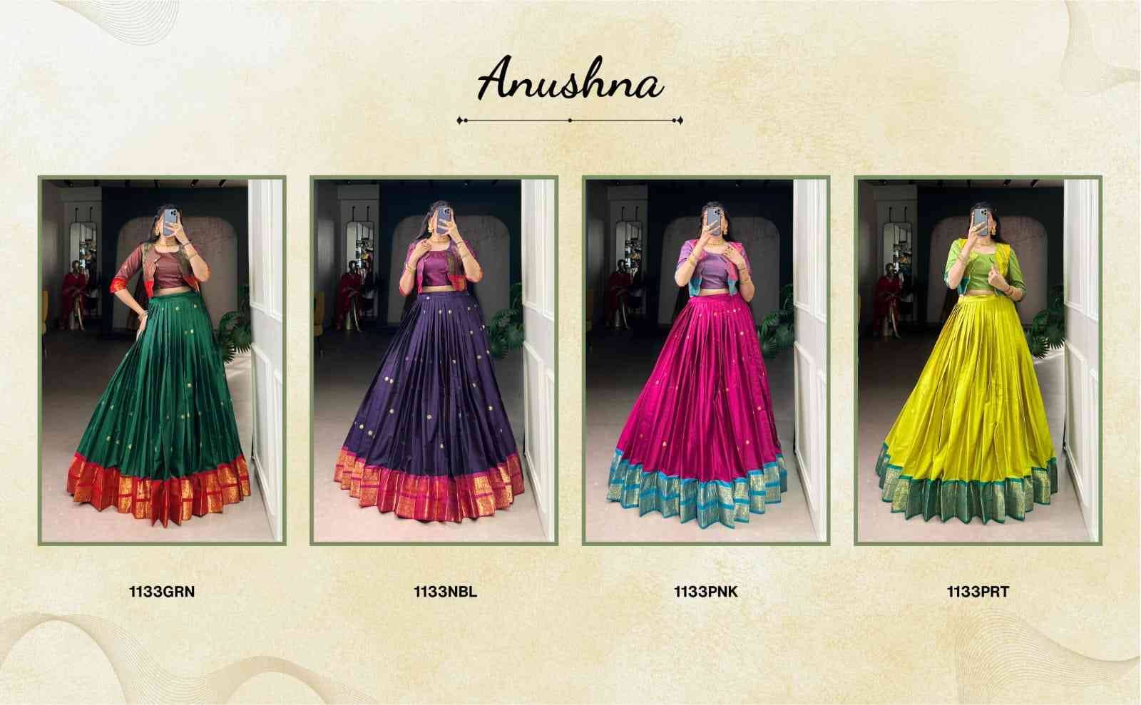 Anushna By Fashid Wholesale 1133-A To 1133-D Series Designer Beautiful Collection Occasional Wear & Party Wear Cotton Lehengas At Wholesale Price