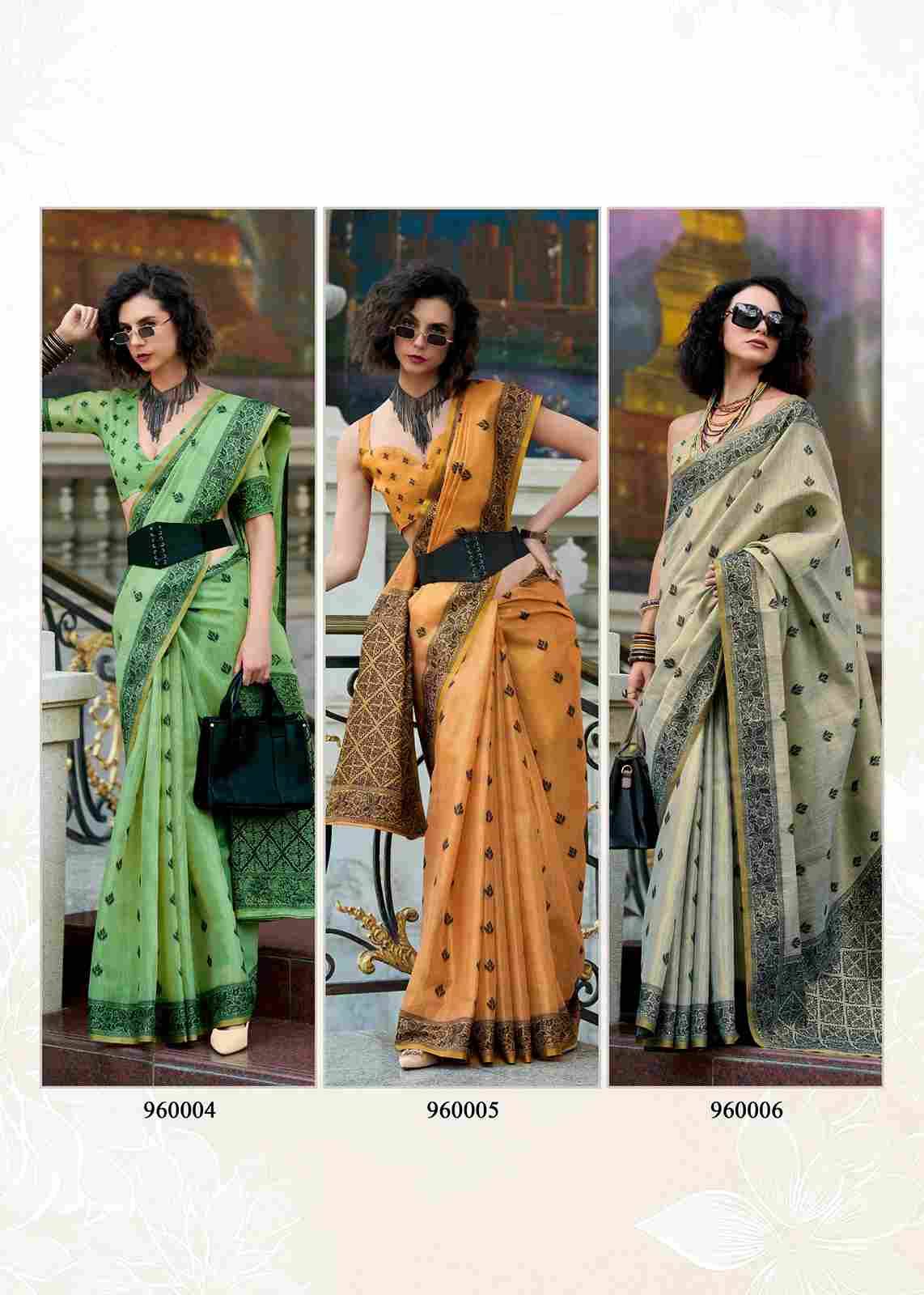 Blackcat By Rajpath 960001 To 960006 Series Indian Traditional Wear Collection Beautiful Stylish Fancy Colorful Party Wear & Occasional Wear Tissue Linen Sarees At Wholesale Price