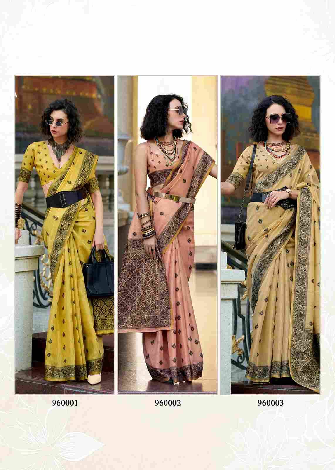 Blackcat By Rajpath 960001 To 960006 Series Indian Traditional Wear Collection Beautiful Stylish Fancy Colorful Party Wear & Occasional Wear Tissue Linen Sarees At Wholesale Price