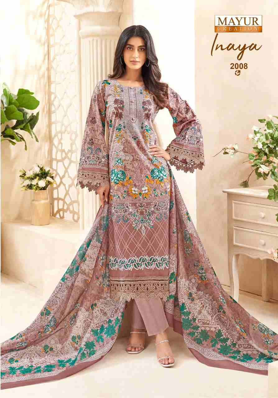 Inaya Vol-2 By Mayur Creation 2001 To 2008 Series Beautiful Festive Suits Stylish Fancy Colorful Casual Wear & Ethnic Wear Poplene Print Dresses At Wholesale Price