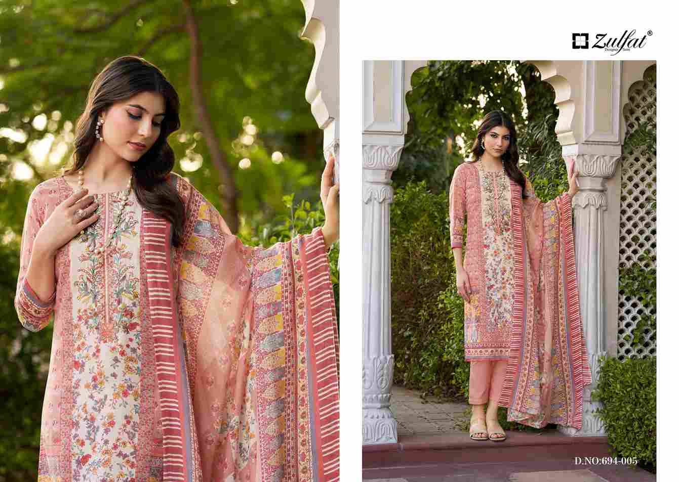 Sana Safina Vol-2 By Zulfat 694-001 To 694-006 Series Beautiful Festive Suits Stylish Fancy Colorful Casual Wear & Ethnic Wear Pure Cotton Dresses At Wholesale Price