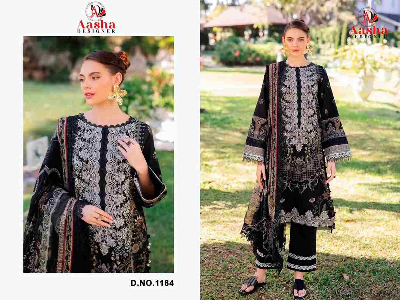 Aasha Hit Design 1184 By Aasha Designer Wholesale Designer Pakistani Suits Collection Beautiful Stylish Fancy Colorful Party Wear & Occasional Wear Pure Cotton Dresses At Wholesale Price