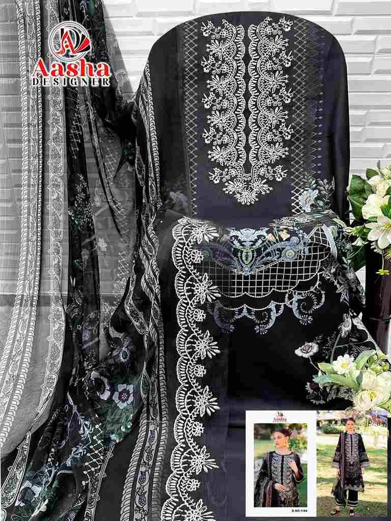Aasha Hit Design 1184 By Aasha Designer Wholesale Designer Pakistani Suits Collection Beautiful Stylish Fancy Colorful Party Wear & Occasional Wear Pure Cotton Dresses At Wholesale Price