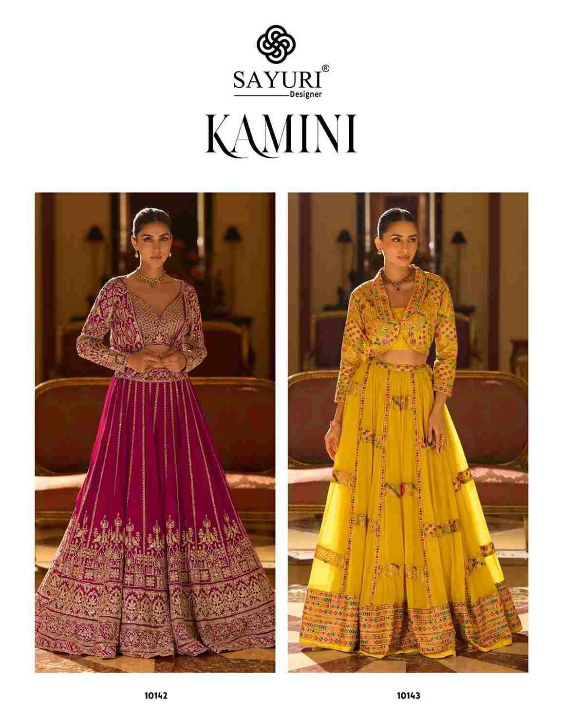 Kamini By Sayuri 10342 To 10343 Series Festive Wear Collection Beautiful Stylish Colorful Fancy Party Wear & Occasional Wear Georgette Lehengas At Wholesale Price